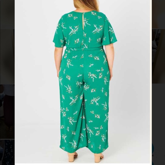 Green Floral Jumpsuit - Picture 2 of 7
